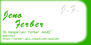 jeno ferber business card